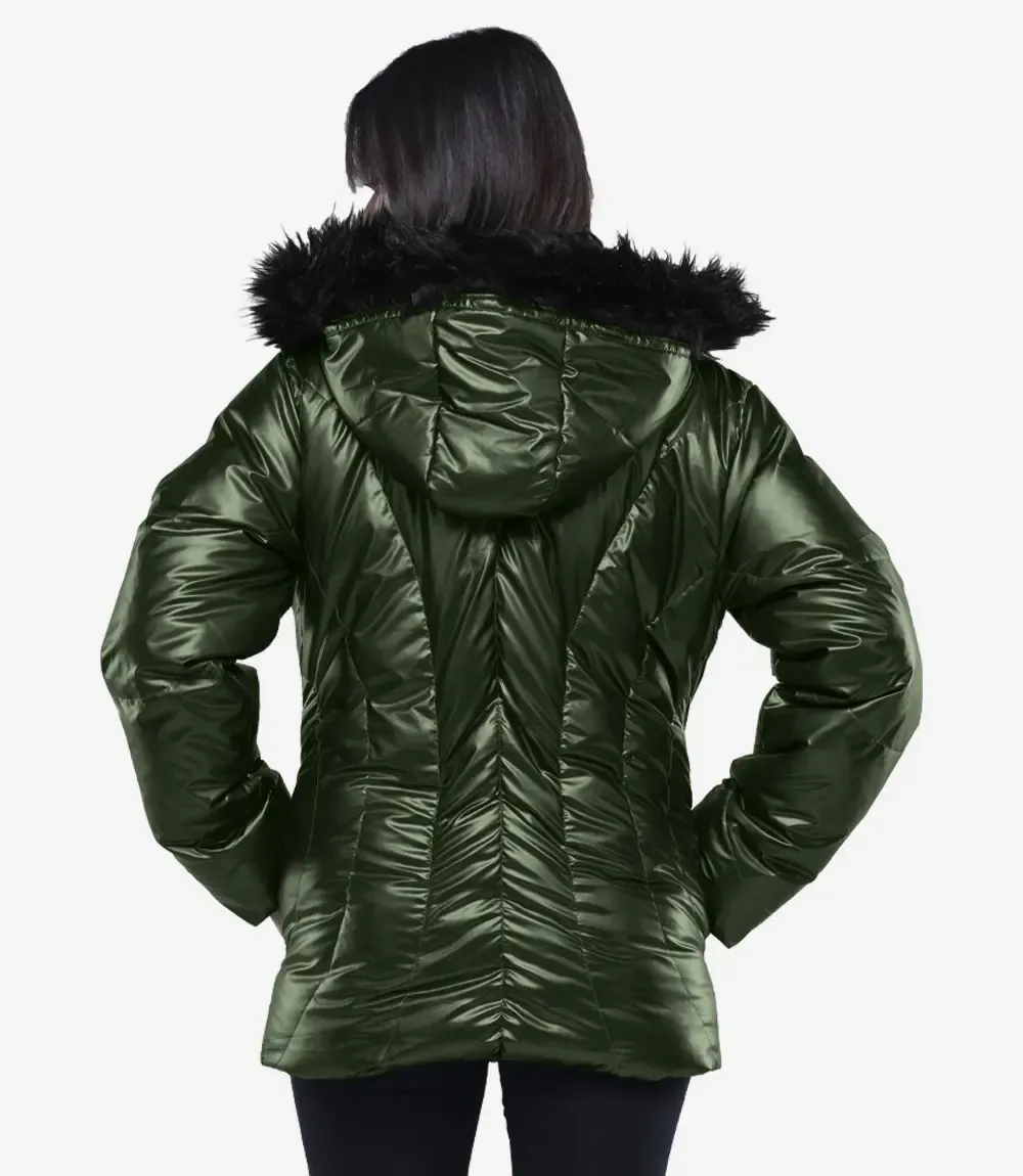 Lexie Women’s Duck Down Green Puffer Jacket - 700 Fill Insulation Lexie Women’s Duck Down Green Puffer Jacket - 700 Fill Insulation