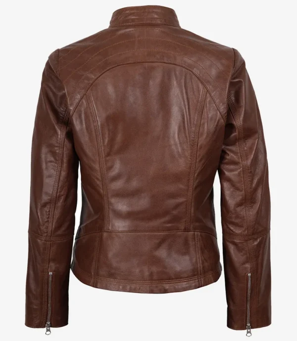 Acerra Women's Slim Fit Biker Style Leather Jacket