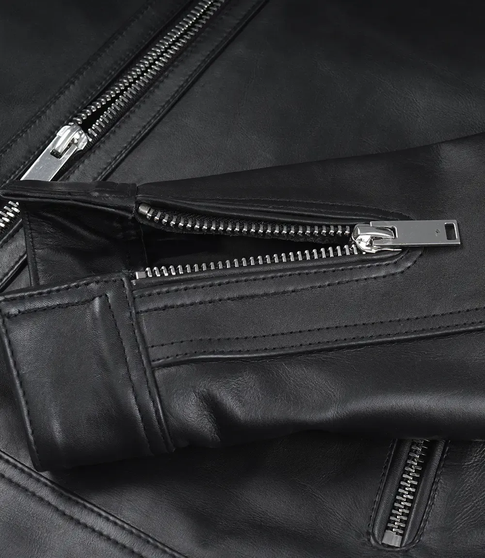 GRANDEUR EDITION: Men's Premium Black Biker Style Leather Jacket GRANDEUR EDITION: Men's Premium Black Biker Style Leather Jacket