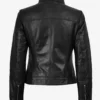 Bergamo Womens Black Biker Style Leather Jacket