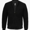 Men's Premium Black Suede Bomber Jacket