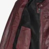 Women's Burgundy Real Lambskin Leather Biker Style Jacket