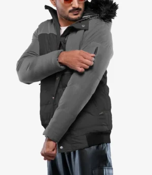 Walter Men’s Duck Down Dark Gray Puffer Jacket with Hood