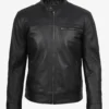 Men's Bickford Black Leather Jacket – Biker Style