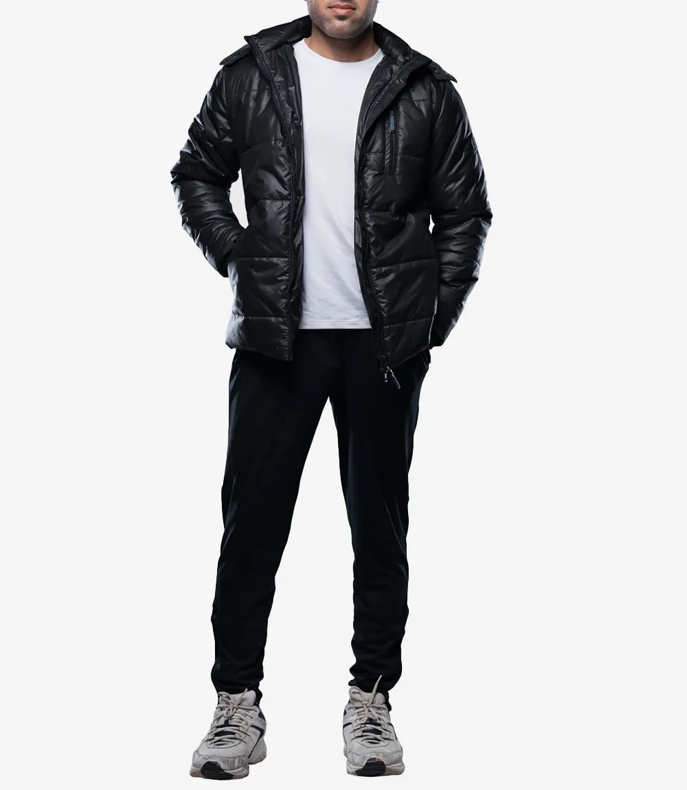 Salvador Men’s Black Puffer Jacket – Hooded | Down Insulated Salvador Men’s Black Puffer Jacket – Hooded | Down Insulated