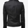 Margaret Womens Black Biker Style Leather Jacket With Belt