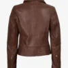 Women's Asymmetrical Cognac Leather Biker Style Jacket