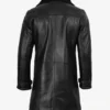 Men's Black 3/4 Length Shearling Leather Coat