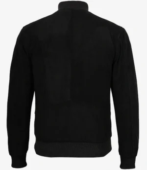 Men's Premium Black Suede Bomber Jacket