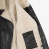 Men's Dark Brown Biker Style Shearling Leather Jacket