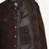 Men's Dark Brown Trucker Suede Jacket