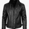 Men's B3 Bomber Black Shearling Leather Jacket