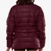 Robin Womens Vegan Leather Duck Down Maroon Puffer Jacket
