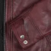 Women's Burgundy Real Lambskin Leather Biker Style Jacket
