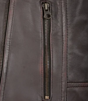 Women's Dark Brown Asymmetrical Biker Style Leather Jacket