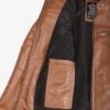 Womens Tan Biker Style Leather Jacket