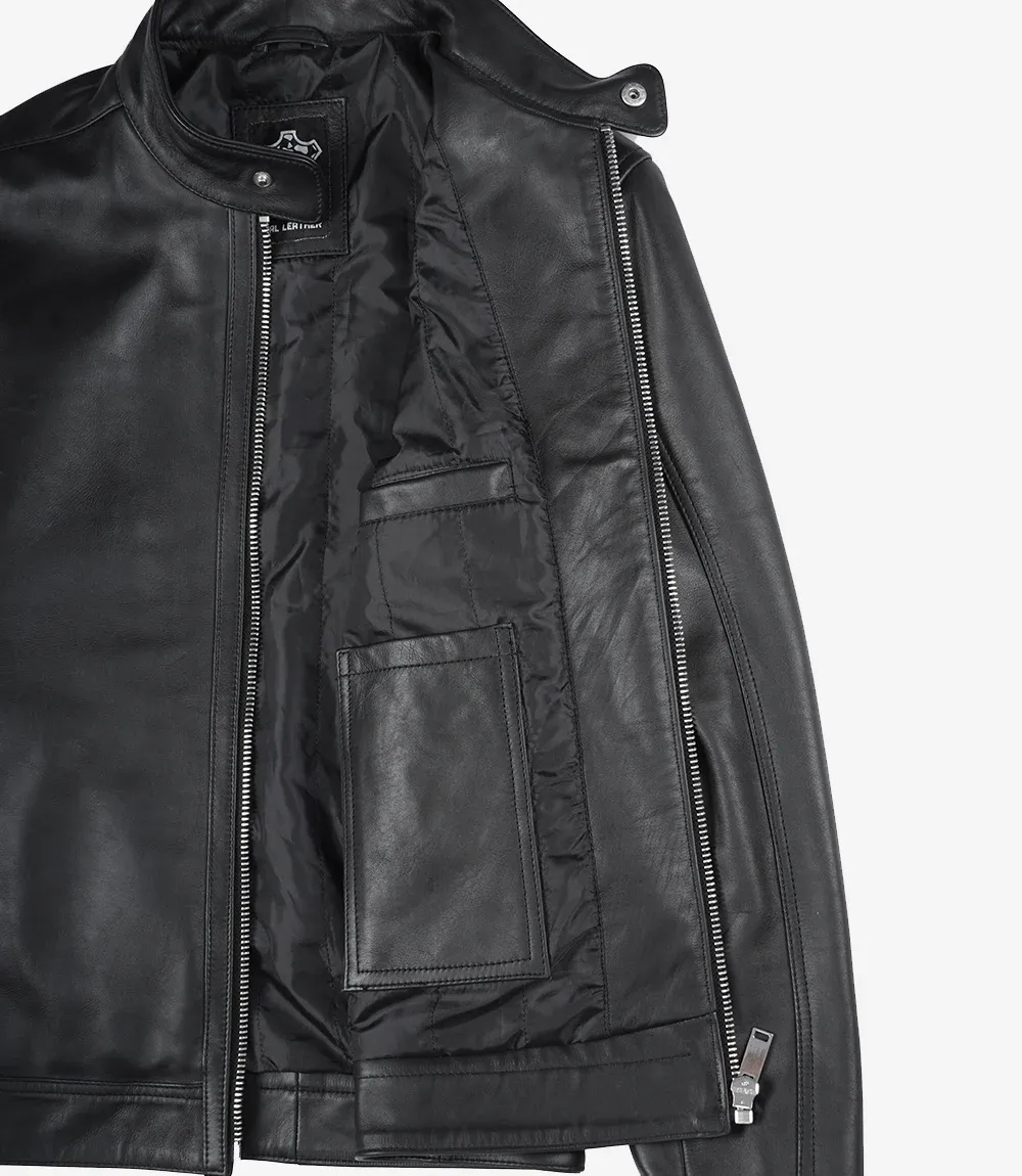 GRANDEUR EDITION: Men's Premium Black Biker Style Leather Jacket GRANDEUR EDITION: Men's Premium Black Biker Style Leather Jacket