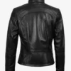 Acerra Womens Slim Fit Black Biker Style Leather Jacket