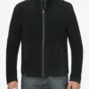 Men's Classic Black Suede Biker Style Jacket