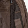 Men’s Coffee Brown Distressed Leather Jacket - Biker Style