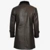 Men's 3/4 Length Dark Brown Shearling Leather Coat