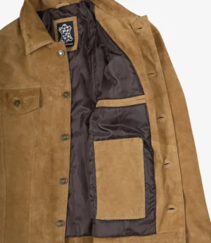 Men's Real Tan Suede Trucker Jacket