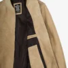 Men's Camel Suede Bomber Jacket