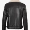 Men's Dark Brown Biker Style Shearling Leather Jacket