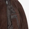 Men's Dark Brown Suede Bomber Jacket