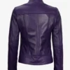 Women's Purple Modern Fit Biker Style Leather Jacket