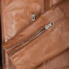 Womens Tan Biker Style Leather Jacket