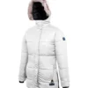 Ella Women’s White Hooded Parka Puffer Jacket – Long Length