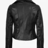 Womens Real leather Black Asymmetrical Biker Style Jacket