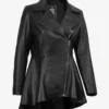 Clarissa Womens Black Peplum Leather Jacket