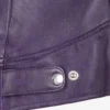 Dodge Womens Real Lambskin Leather Purple Biker Style Jacket