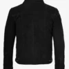 Mens Classic Black Suede Trucker Jacket