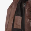 Women's Cognac Biker Style Leather Jacket
