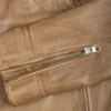 Womens Real Leather Camel Biker Style Jacket