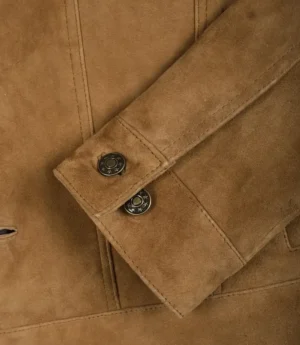 Men's Real Tan Suede Trucker Jacket