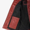Womens Real Leather Red Biker Style Jacket