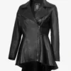 Clarissa Womens Black Peplum Leather Jacket