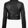 Womens Cropped Black Leather Jacket