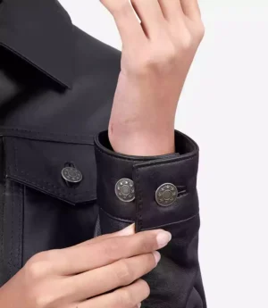 Women's Black Lambskin Leather Four-Pocket Trucker Jacket