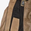 Womens Real Leather Camel Biker Style Jacket