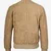 Men's Camel Suede Bomber Jacket