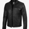 Mens Black Biker Style Cowhide Leather Jacket