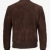 Men's Dark Brown Suede Bomber Jacket