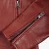 Womens Real Leather Red Biker Style Jacket
