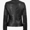 Women's Classic Black Leather Biker Style Jacket