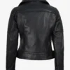 Womens Real Leather Black Biker Style Jacket